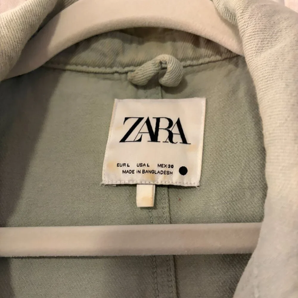 Zara - Sage Green Soft Chore Jacket - Picture 2 of 3